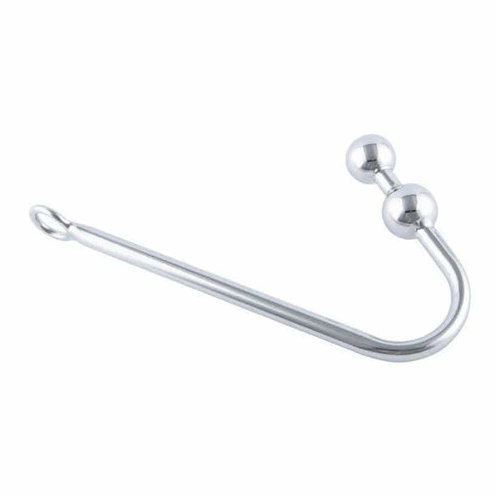 Stainless Steel Anal Pleasurable Hook Two 4417 Balls 0407